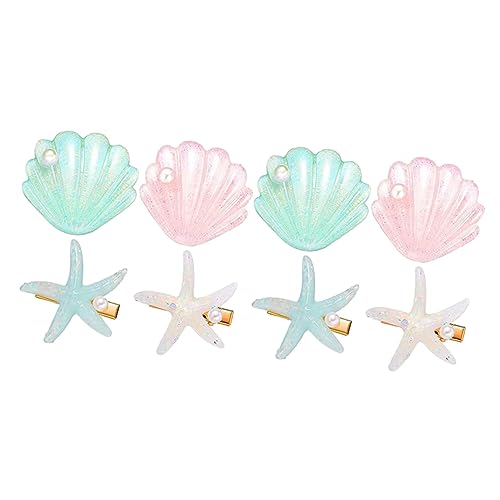 HEALEEP 8stücke Seesterne Haarklammern Haarschmuck Mädchen Meeresmuschel Haarklammern in Mintgrün Hellrosa Bequemes Und Langlebiges Haaraccessoire Für Jeden Anlass von HEALEEP
