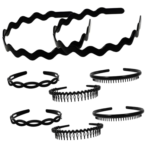 HEALEEP 8 Stück Teiliges Damen Haarband mit Rutschfesten Zähnen Elastisches Leichtes Stirnband für Verschiedene Frisuren Geeignet für Sport und Alltag Modisch und Bequem für Mädchen und von HEALEEP