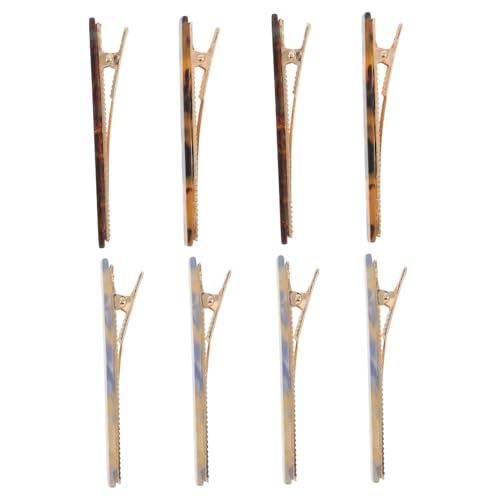 HEALEEP 8 Stück Teiliges Flache Haarspangen für Damen Lange Acetat Barrettes in Retro Design Mehrfarbig Rutschfest Fester Griff für Vielseitige Frisuren für Alltag und Beruf von HEALEEP