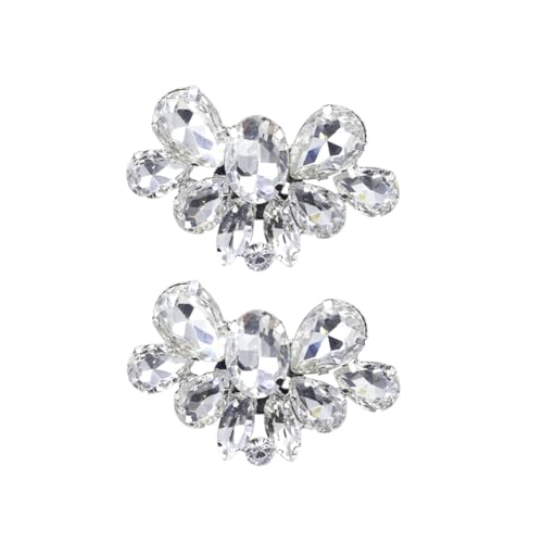 HEALEEP Abnehmbare Strass Schuhclips Silberfarben Funkelnde Schmuck dekoration für Damen Pumps Flats Sandalen und Stiefel für Hochzeit Party Valentinstag und Festliche Anlässe von HEALEEP