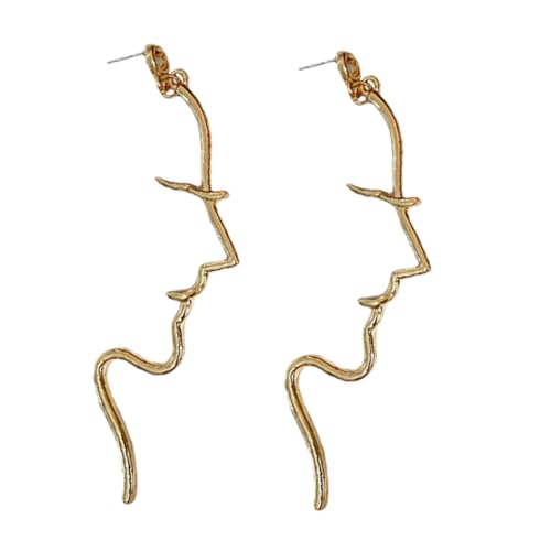 HEALEEP Abstrakte Gesicht Ohrringe Damen Leichte Legierung Modische Geometrische Linienform Allergiefreundlich Eleganter Schmuck für Alltag Party Geschenkidee für Teen Mädchen und Frauen von HEALEEP
