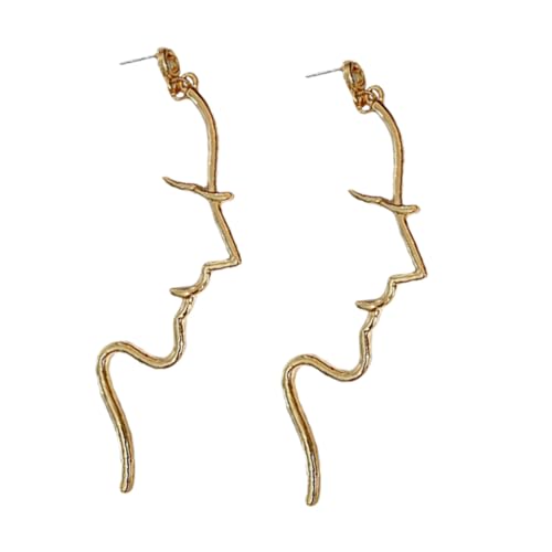 HEALEEP Abstrakte Gesichtslinien Ohrringe Damen Geometrische Ohrhänger Legierung Allergiefrei Elegant für Alltag Party Geschenk von HEALEEP