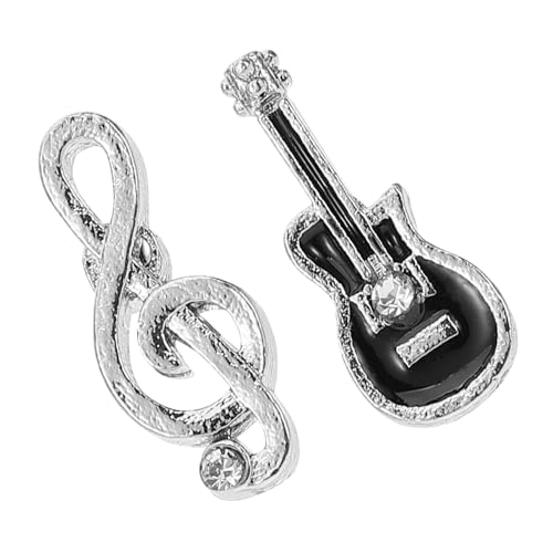HEALEEP Asymmetrische Gitarren Violinen ohrstecker Damen Musikschmuck Minimalistisches Design Feine Textur Geschenkidee für Musikliebhaber und Besondere Anlässe von HEALEEP