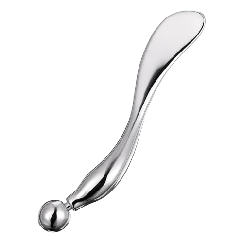 HEALEEP Augencreme Löffel aus Zinklegierung Massagetool zur Linderung von Augenmüdigkeit Wiederverwendbar Verbessert die Durchblutung für Gesichts und Augenpflege Silber von HEALEEP