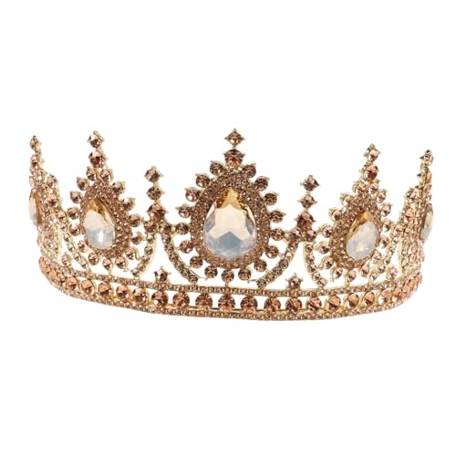 HEALEEP Barock mit Funkelnden Strasssteinen Elegantes Stirnband Stabiler Haarschmuck für Hochzeit Party und Festliche Anlässe Damen Tiara Champagnerfarbe von HEALEEP