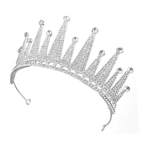 HEALEEP Barocke Braut Tiara mit Funkelnden Strasssteinen Silberweiße Hochzeit Krone für Damen Robuster Haarschmuck für Besondere Anlässe Wie Hochzeit Geburtstag Abschlussball Komfortabler von HEALEEP