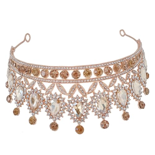 HEALEEP Barockstil Kristallkrone Tiara für Frauen Hochzeit Braut Haarschmuck Leichter Komfortabler Kopfschmuck mit Funkelnden Strasssteinen für Geburtstag Party Abschlussball von HEALEEP