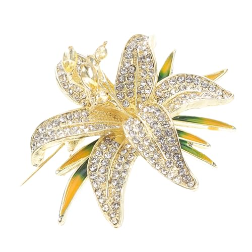 HEALEEP Elegante Strass Brosche in Form Einer Lilie Für Damen Stilvolle Akzentuierung Für Anzüge Kleider Und Jacken Perfektes Accessoire Für Besondere Anlässe Hochwertiges Design von HEALEEP
