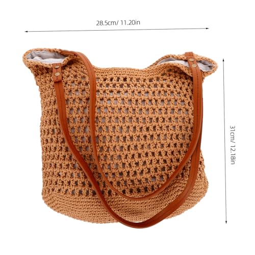 HEALEEP Boho Gewebte Strandtasche Damen Große Kapazität Schultertasche Baumwollfaden Lässige Umhängetasche für Urlaub Alltag und Strandtasche von HEALEEP