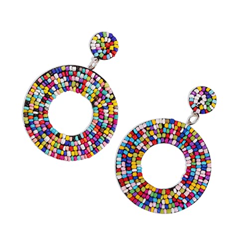 HEALEEP Bunte Perlenohrringe Für Damen Handgefertigte Tropfenohrringe Stilvolle Ohrringe Für Besondere Anlässe Bohemian Stil Baumelnde Schmuckstücke von HEALEEP
