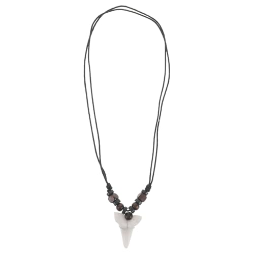 HEALEEP Boho Surfer Halskette Herren Damen Verstellbare Shark Tooth Halskette mit Holzperlen Retro Vintage Beach Schmuck für Surfer und Strandliebhaber Unisex Schmuckaccessoire von HEALEEP