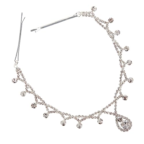 HEALEEP Braut Haarschmuck Wasserfall Stirn Kette mit Kristallen Boho Braut Kopfschmuck Leichter Damen Headpiece für Hochzeit Party Brautjungfer und Festliche Anlässe von HEALEEP