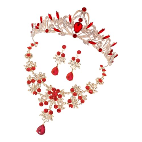 HEALEEP Braut Schmuckset Damen Ohrstecker Strass Halskette Set für Hochzeit Geburtstag Festliche Anlässe Elegant und Langlebig von HEALEEP