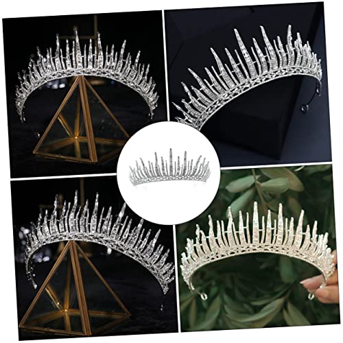 HEALEEP Braut Tiara Krone aus Silberlegierung mit Funkelnden Strasssteinen Vintage Haarschmuck für Damen Luxuriöses Haar Accessoire zur Hochzeit und Besonderen Anlässen von HEALEEP