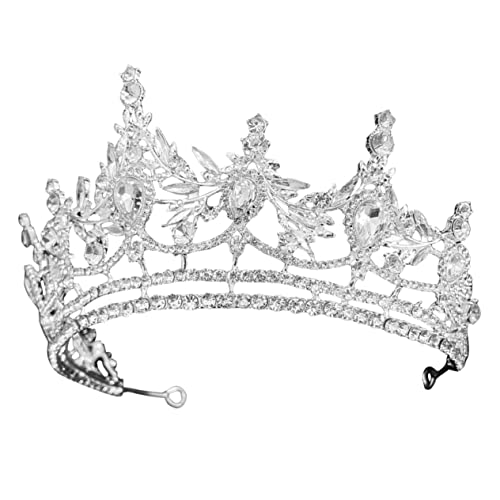 HEALEEP Braut Tiara mit Funkelnden Strasssteinen Leichte Hochzeit Haar Krone aus Hochwertiger Legierung Vielseitiger Haarschmuck für Braut Party und Festliche Anlässe Silberfarbenes von HEALEEP
