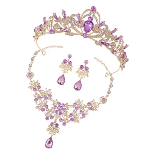HEALEEP Brautschmuck Set Strass Schmuckset mit Halskette Ohrringe für Damen Eleganter Hochzeitsschmuck für Frauen Valentinstag Party von HEALEEP