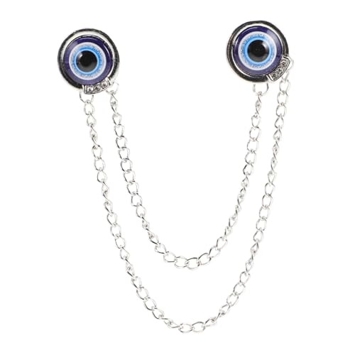 HEALEEP Brosche mit Blauen Augen Einzigartiger Kleidungsclip für Schals Pullover und Jacken Eleganter Retro Design Anstecker Silber von HEALEEP