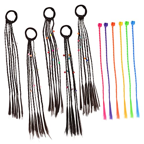 HEALEEP Bunte Geflochtene Haarsträhnen mit Clip Teiliges Haarverlängerungen für Mädchen Strapazierfähiger Haarschmuck für Partys Geburtstage Karneval und Alltag Vielseitig Einsetzbar von HEALEEP