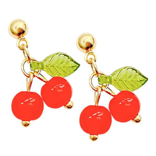 HEALEEP Cherry Ohrhänger für Damen und Mädchen Modische Tropfenohrringe mit Kirschmotiv Leicht zu Tragen Komfortabel Vielseitig Kombinierbar für Alltag und Besondere Anlässe von HEALEEP