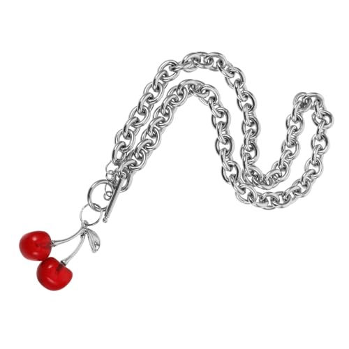 HEALEEP Choker Halskette für Damen Clavicle Kette Titanstahl Minimalistischer Schmuck für Partys und Besondere Anlässe Dunkle Kirsche Design Hochwertige Verarbeitung und Langlebig von HEALEEP