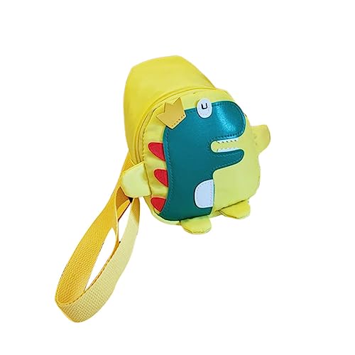 HEALEEP Crossbody Tasche Dinosaurier Motiv Verstellbarer Schultergurt Material Mittlere Kapazität für Münzen Schlüssel Karten Modisch und Robust Gelb Cartoon Umhängetasche für Mädchen von HEALEEP