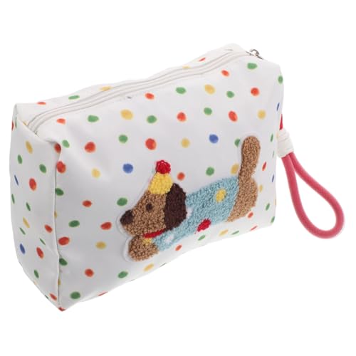 HEALEEP Cute Dog Pattern Kosmetiktasche Für Damen Handgehaltene Reise-Aufbewahrungstasche Mit Reißverschluss Vielseitiger Organizer Für Make-up Und Pflegeprodukte Praktisch Und von HEALEEP