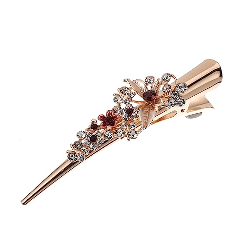 HEALEEP Damen Blumen Haarschmuck mit Strass Entenschnabel Clips Haarspange für Hochzeit und Besondere Anlässe Komfortabel und Sicher für Haartypen von HEALEEP