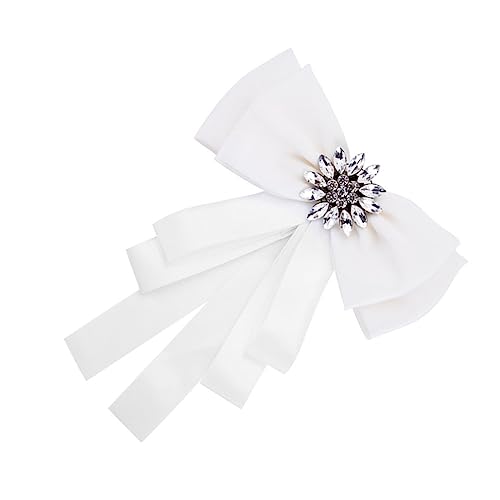 HEALEEP Damen Brosche Schleife Weiß Kreative Fliege Anstecknadel Hemd Schmuck Eleganter Vintage Brustpin für Party Hochzeit und Alltag von HEALEEP