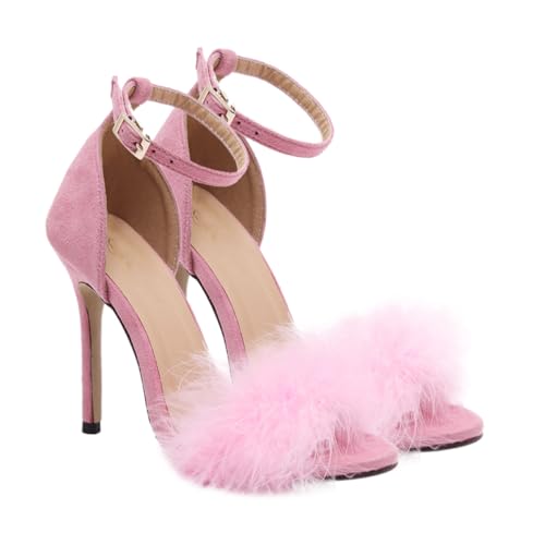 HEALEEP Damen High Heels Sandalen mit Offenem Zeh Ultrahoher Dünner Absatz Rutschfeste Tpr Sohle Bequemes Ausziehen Stilvoll für Arbeit Party Bankett und Formelle Anlässe Modisch zu von HEALEEP
