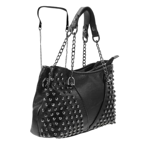 HEALEEP Damen Umhängetasche PU Crossbody Bag mit Nieten Modische Schultertasche Freizeit Messenger Bag für Arbeit Shopping Alltag von HEALEEP