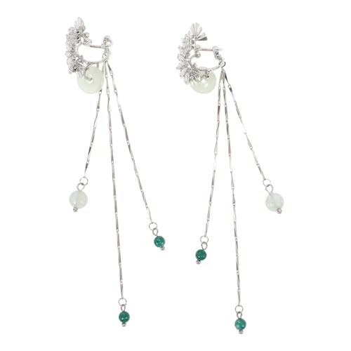 HEALEEP Elegante Damen Ohrhänger aus Zirkon in Fächerform Lange Baumelnde Ohrringe mit Quaste Hautfreundlich Modischer Schmuck für Fotoshooting und Festliche Anlässe Vielseitig von HEALEEP