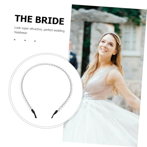 HEALEEP Eleganter Perlen Haarreif aus Metall Schmaler Leichter Brautschmuck für Damen Stilvolles Hochzeits Haarzubehör zur Verschönerung von Braut und Frisurenlooks von HEALEEP