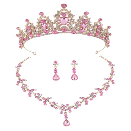 HEALEEP Elegantes Brautschmuckset Damen mit Tiara Halskette Ohrringe Hochzeitsaccessoires für Braut Vielseitig für Hochzeit Geburtstag Verlobung Festliche Anlässe Geeignet von HEALEEP