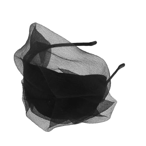 HEALEEP Elegantes Mesh Haarreif Halbbarett mit Schleier Damen Haarband für Hochzeit und Teeparty Atmungsaktives Netzgewebe Kaschiert Graue Haare und Hohe Haaransätze von HEALEEP