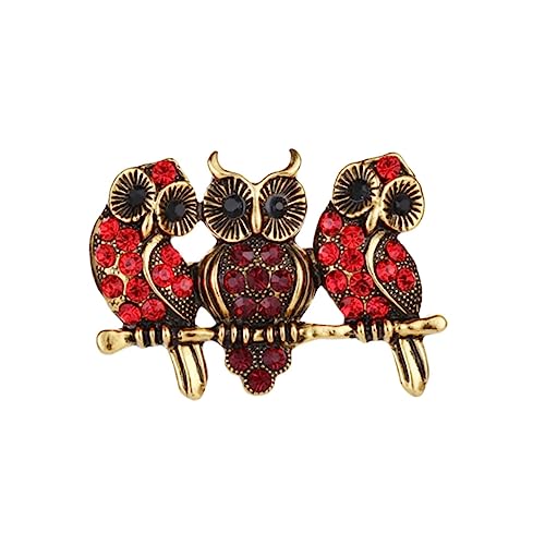 HEALEEP Eulen Brosche aus Langlebiger Legierung Modischer Tier Anstecker für Damen Leicht und Angenehm Vielseitig für Kleidung Taschen Schals zu Valentinstag und Geburtstag von HEALEEP