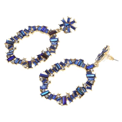 HEALEEP Extravaganter Ohrringe für Damen Eardrops Kreisform Blau für Partys und Besondere Anlässe Wasserfest und Langlebig von HEALEEP
