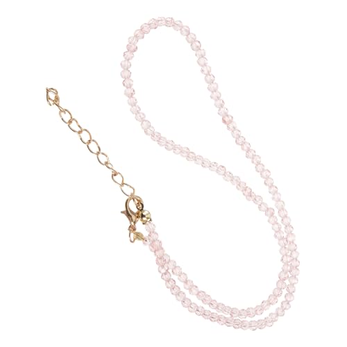HEALEEP Feine Rosa Kristallkette Damen Verstellbar Leichtes Hautfreundliches Schmuckstück für Sommermode und Alltag Geschenk für Frauen Mädchen von HEALEEP