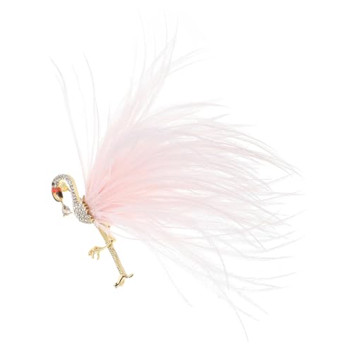 HEALEEP Flamingo Brosche mit Strassverzierung Anstecknadel für Kleidung Hüte und Schals Brosche Zartem Langlebig und für Besondere Anlässe von HEALEEP