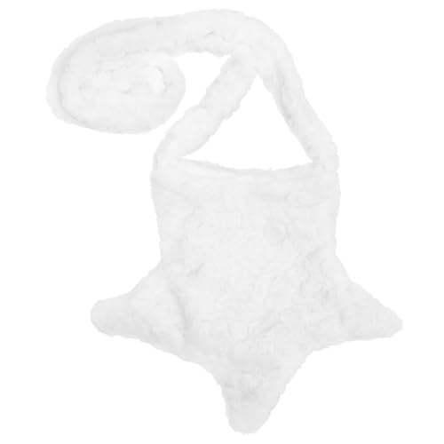 HEALEEP Flauschige Schultertasche Damen Crossbody Bag Sternförmig Kuschelig Plüsch Umhängetasche Weiß Stylisch Alltag von HEALEEP