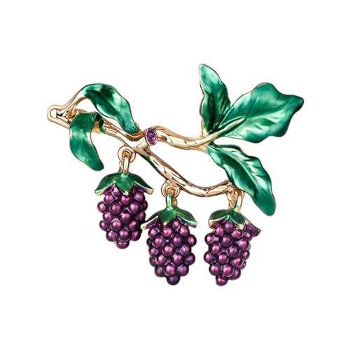 HEALEEP Frucht Brosche Traubenform violett Legierung Anstecknadel mit Strass Damen Modeschmuck für Pullover Kleid Schal Accessoire HEALEEP Frucht Brosche Traubenform violett Legierung Anstecknadel mit Strass Damen Modeschmuck für Pullover Kleid Schal Accessoire von HEALEEP