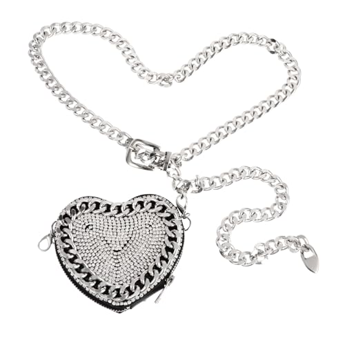 HEALEEP Glitzernde Mini Waist Bag mit Strassbesatz Elegante Crossbody Tasche mit Herzform Modische Damen Hüfttasche für Party Shopping und Alltag Langlebig und Auffällig Designed von HEALEEP