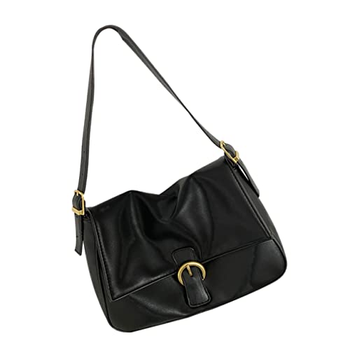 HEALEEP Große Damen Schultertasche Vielseitig als Armpittasche und Handtasche Nutzbar Schwarze Umhängetasche mit Geräumigem Innenraum Verarbeitung Passend zu Verschiedenen Outfits von HEALEEP