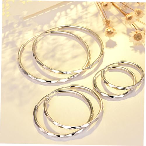 HEALEEP Große Runde Ohrringe Damen Silberfarben Allergie Ohrhänger Modisch Leicht zu Tragen Ohrstecker für Alltag und Party Schmuck von HEALEEP