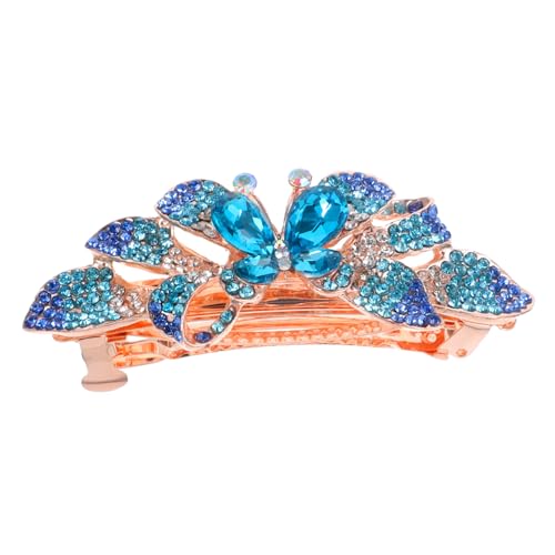 HEALEEP Große Strass Haarklammer für Dickes Haar Funkelnde Metall Spange mit Elastischem Federverschluss Eleganter Haarschmuck für Damen Party Alltagsstyling von HEALEEP