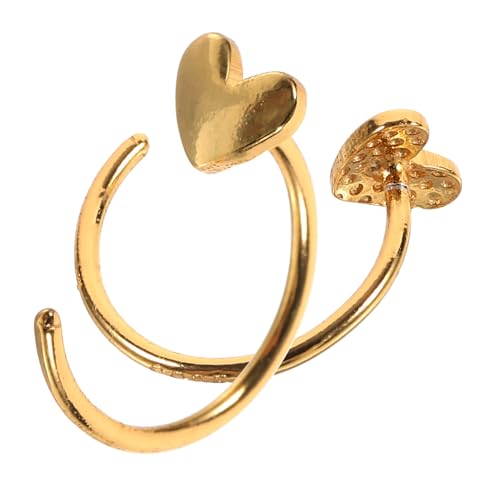 HEALEEP Halbkreis Creolen Damen Ohrringe Herzförmig Vintage Stil Goldbeschichtet Modische Ohrstecker für Alltag und Besondere Anlässe von HEALEEP