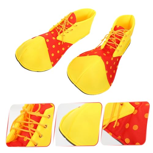 HEALEEP Halloween Clown Schuhe Gelb Rot Große Clownschuhe für Erwachsene Leichtes Cosplay Party Kostüm Accessoire Bühnenrequisit von HEALEEP