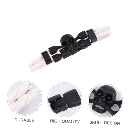 HEALEEP Halloween Schädel Armband Herren Geflochtenes Vintage Armband Wristband für Party und Alltag Komfortables Modisches Halloween Schmuckaccessoire von HEALEEP