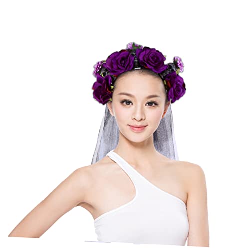 HEALEEP Halloween Skull Haarband mit Rosenblüten Kostümaccessoires für Feiern Partys Geburtstage und Fotoshootings für Erwachsene von HEALEEP