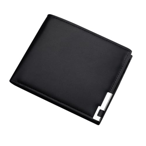 HEALEEP Herren PU Geldbörse Kurzformat Schlanke Brieftasche mit Kartenfächern und Münzfach Schwarz für Business und Alltag von HEALEEP