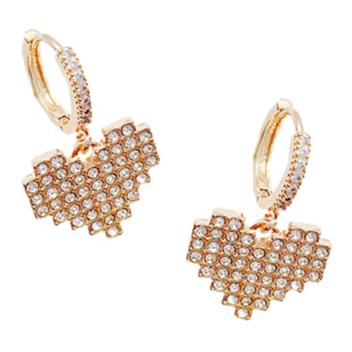 HEALEEP Herzförmige Damen Ohrringe mit Funkelnden Zirkonia Modische Leichte Hängeohrringe für Mädchen Vielseitiger Ohrschmuck für Alltag Party und Festliche Anlässe Hautfreundlich und von HEALEEP